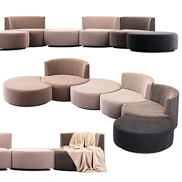 Sedutalonga Modular Sofa: Italian Elegance 3D model image 1 