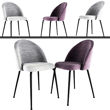 Elegant Charcoal Dining Chair 3D model image 1 