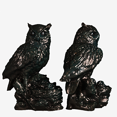 Sculpted Owl Garden Decor 3D model image 1 