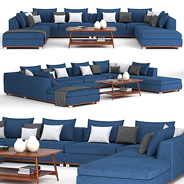 Elegant Porada Sofa: Unwrapped UVW & 3DMax Archive 3D model image 1 