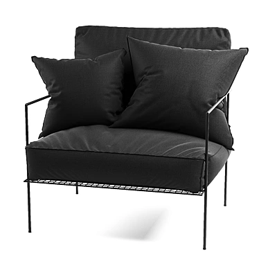 Sleek MCM House Armchair 3D model image 1 