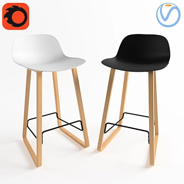 Sleek Catina Bar Stool 3D model image 1 