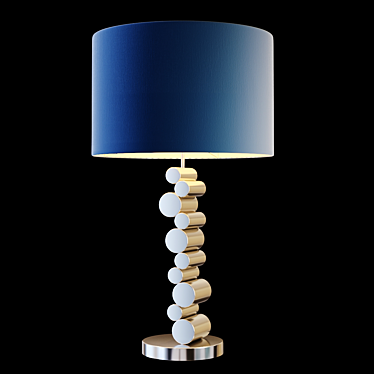 Elegant Steel Table Lamp with Velvet Shade 3D model image 1 