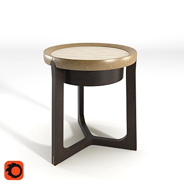 Modern Edge Leather Side Table 3D model image 1 