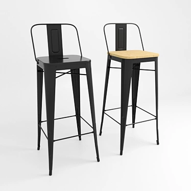 Modern Tolix Bar Stool 3D model image 1 