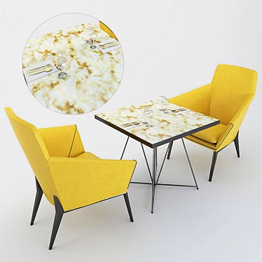 Elegant Dining Set, Perfect for Restaurants 3D model image 1 