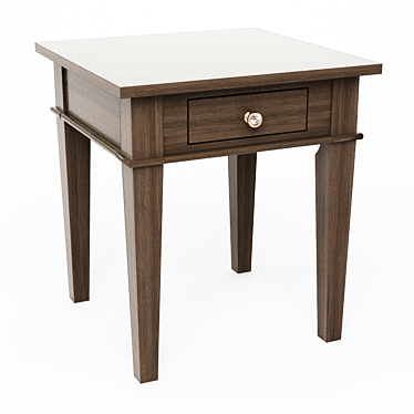 Rustic Gray End Table with Storage 3D model image 1 
