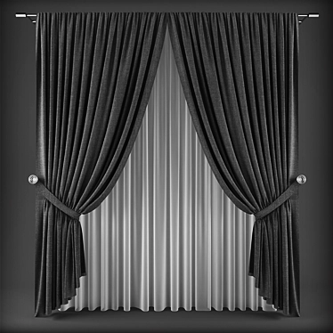 Modern Style Curtains 3D model image 1 