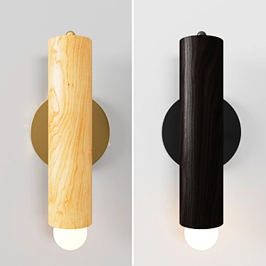 Rustic Lodge Cylinder Wall Sconce 3D model image 1 