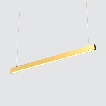 Gold LED Profile Lamp: Illuminate Your Workspace 3D model image 1 