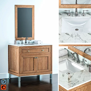 Chicago Series - Modern Vanity Set 3D model image 1 