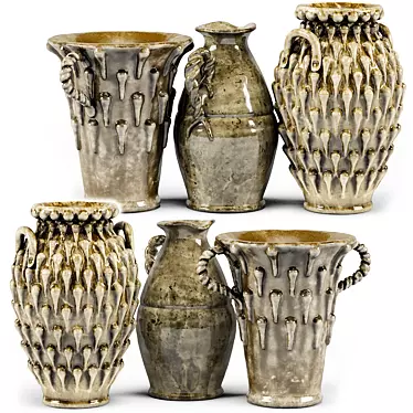 French Country Vase Set 3D model image 1 
