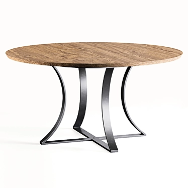 Elegant Gage Brown Wood Dining Table 3D model image 1 