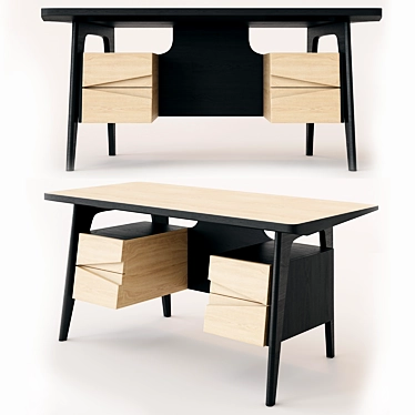 Premium Mid-Century Desk: Køpmann Gio 3D model image 1 