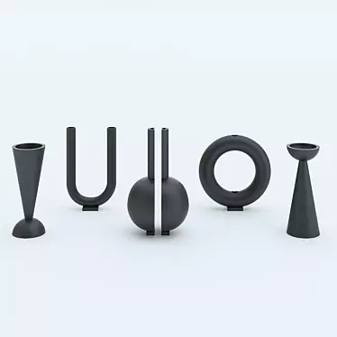 Handcrafted Barcelona Vase Set 3D model image 1 