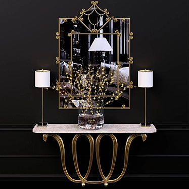 Elegant Florence Wall Console 3D model image 1 