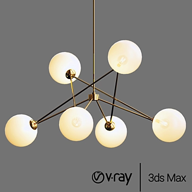 Luxury Leaf Design Chandelier 3D model image 1 