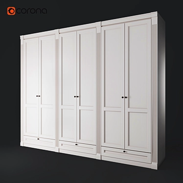 Elegant Oak Cabinet 3D model image 1 