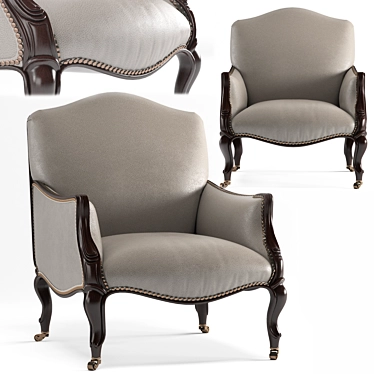 Elegant Bergere Chair: Darryl Carter 3D model image 1 