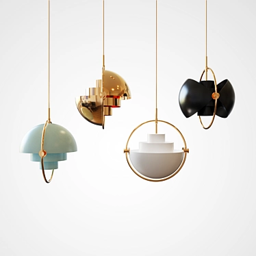 GUBI Multi-Lite Pendant: Danish Design Brilliance 3D model image 1 