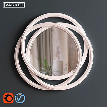OM Three Rings Mirror: Elegant, Contemporary Design 3D model image 1 