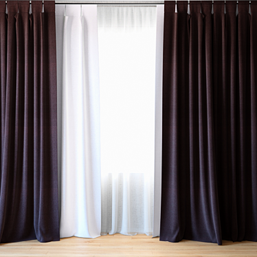 Elegance Embodied | Sheer and Sleek Curtains 3D model image 1 