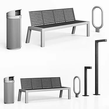 Urban Outdoor Furniture Set 3D model image 1 