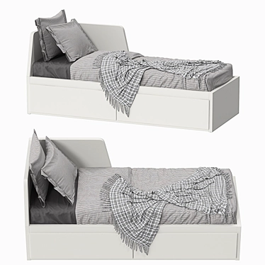 Stylish FLlekke Daybed By Ikea 3D model image 1 