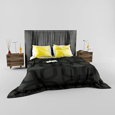 Italian Made Bed 3D model image 1 