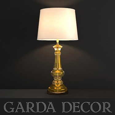 Golden Glass Table Lamp 3D model image 1 