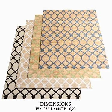 Rodas Rugs - Blue, Green, White, Black 3D model image 1 