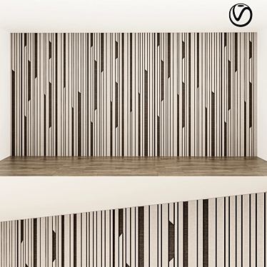  Contemporary Striped 3D Wall Panel 3D model image 1 