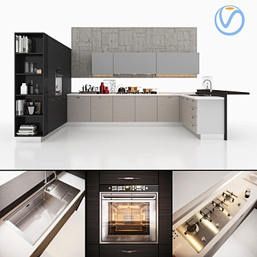 Customizable Kitchen Modules 3D model image 1 