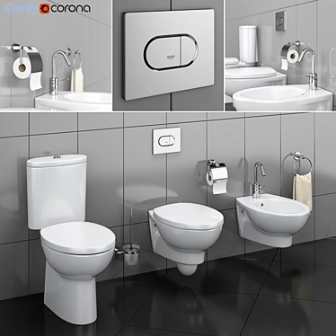 Hatria Erika Pro WC & Bidet 3D model image 1 