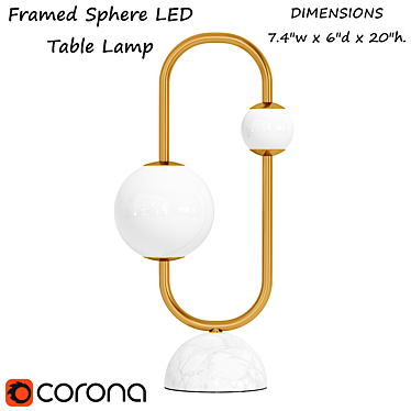 Sleek LED Sphere Table Lamp 3D model image 1 