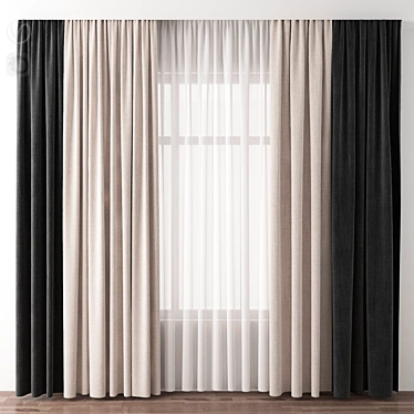 Elegant Drapes - Stylish Window Treatments 3D model image 1 