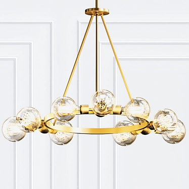 Garim Chandelier: Polished Nickel with Clear Shades 3D model image 1 