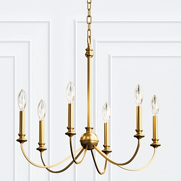 Winter Gold Alexander Chandelier 3D model image 1 