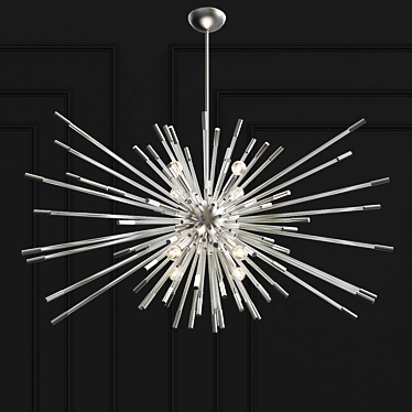 Andromeda Chandelier: Polished Nickel, Clear Shade 3D model image 1 