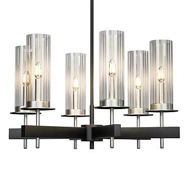 Sleek Tuxedo Chandelier by Sonneman 3D model image 1 