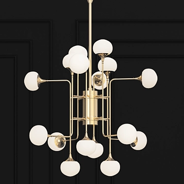 Opal Glass Fleming Chandelier 3D model image 1 