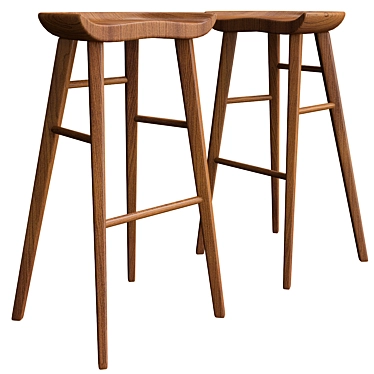 Sleek and Stylish Kami Bar Stool 3D model image 1 