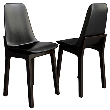 Elegant Italian Leather Chair 3D model image 1 