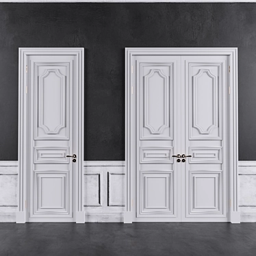 Elegant Entry: Classic Doors 3D model image 1 