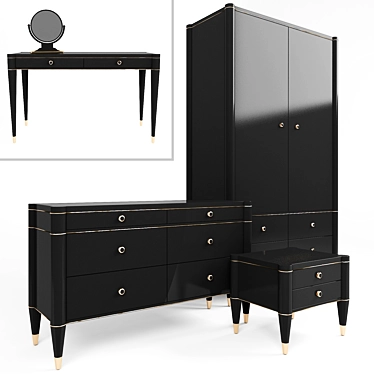 Modern Bedroom Furniture Set 3D model image 1 