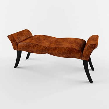 Elegant Leather Bench: Modern & Stylish 3D model image 1 