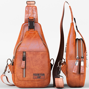 Yuan Fan Leather Bag: Stylish and Functional 3D model image 1 