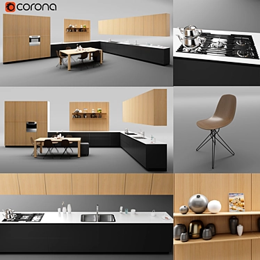 Poliform Twelve Kitchen: Modern Elegance Embodied 3D model image 1 