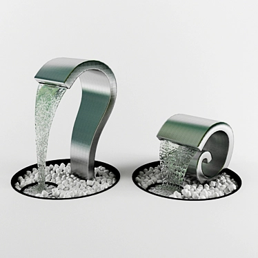 Steel Fountain - Elegant Water Feature 3D model image 1 