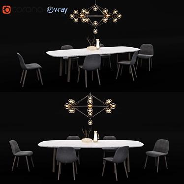 Elegant and Modern Mad Dining Set 3D model image 1 